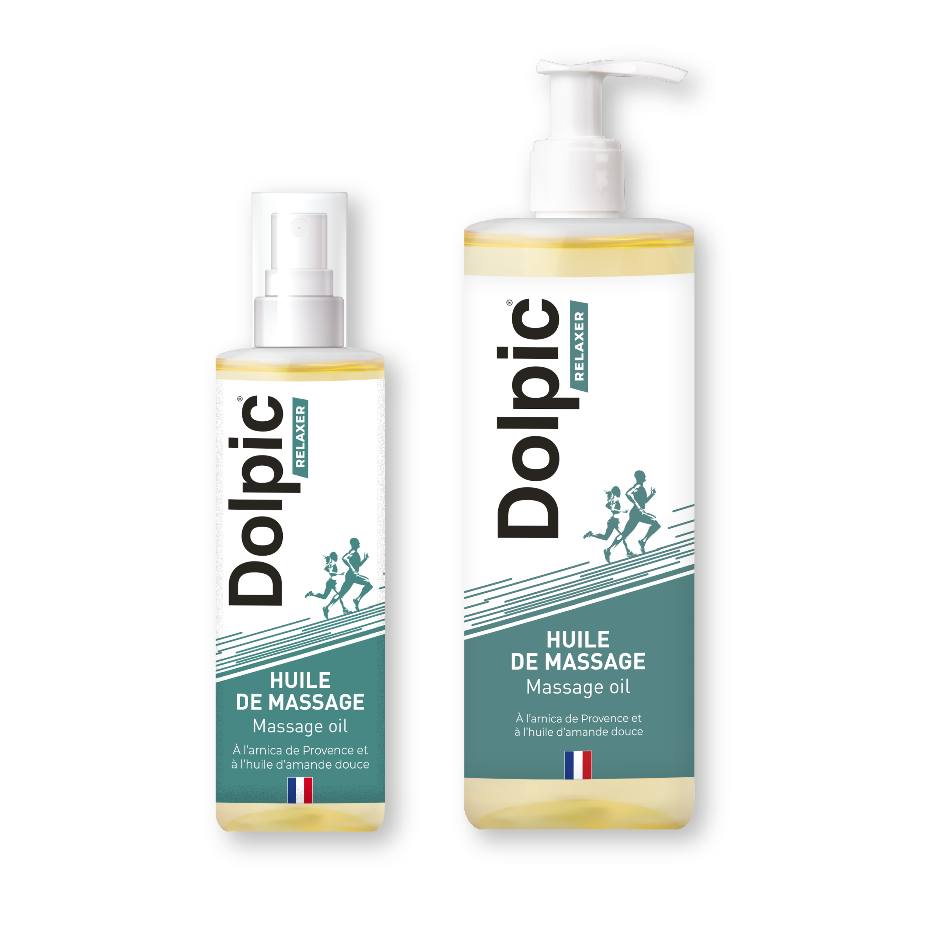 Huile de massage Dolpic en deux formats 100ml et 300ml pour les professionnels